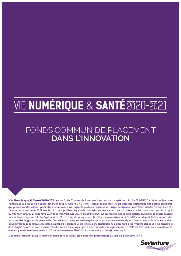 FCPI Vie Numérique & Santé 2020-2021 (FR0013525615)