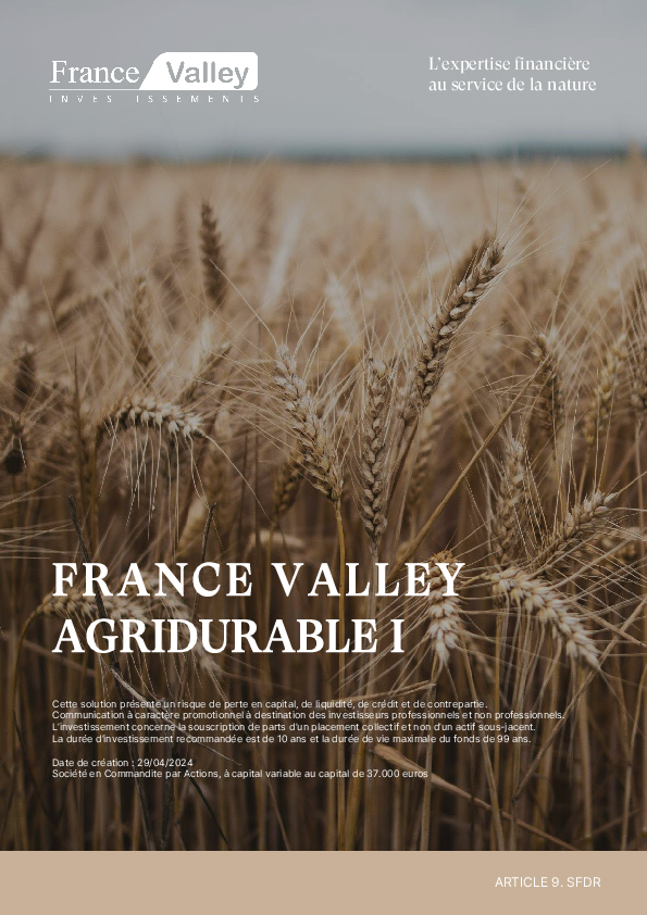 SCA FRANCE VALLEY AGRIDURABLE I (PRODFI2577)