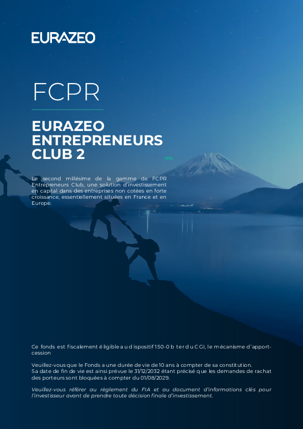 FCPR Eurazeo Entrepreneurs Club 2 (FR001400CWT9)