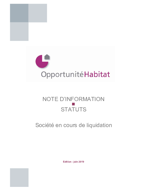 Opportunité Habitat (SCPI0087)